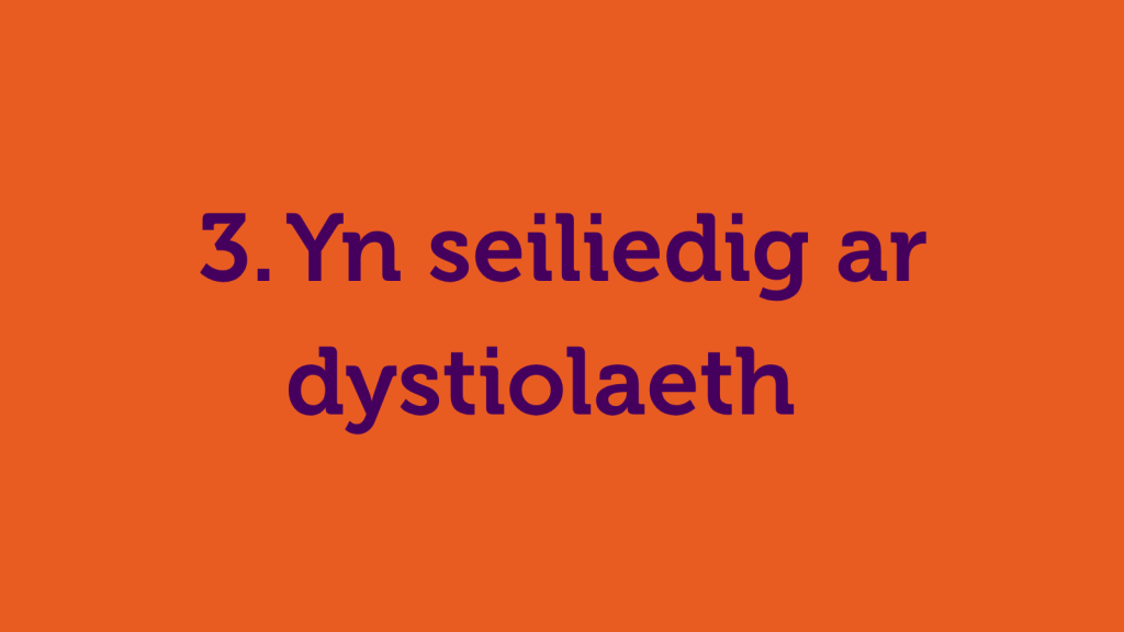 3. Yn seiliedig ar dystiolaeth
